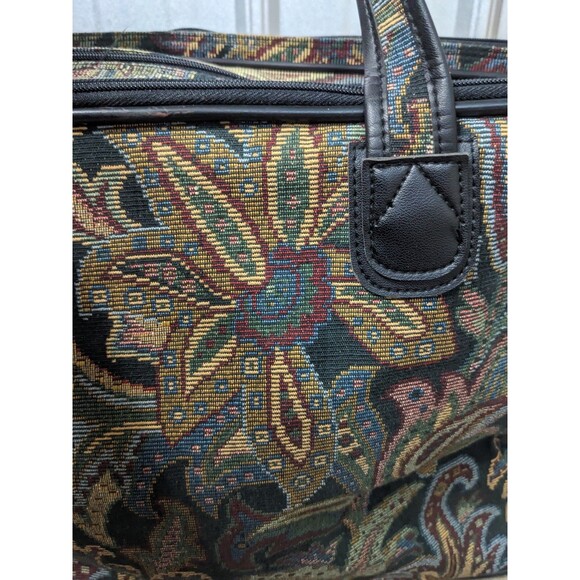 Verdi Boho Tapestry Shoulder Carry On Tote Bag 21"x15"x8" Weekend Retro Vntg - Picture 4 of 16